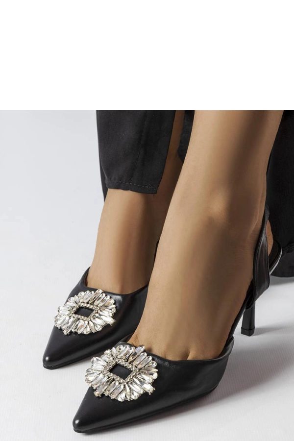 Black High Heel Pumps.Fabric and Heel Height