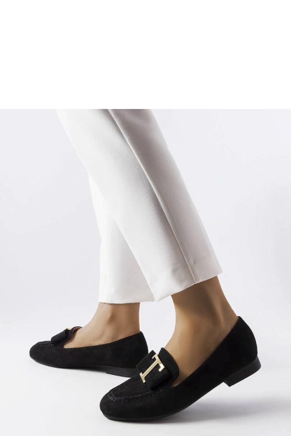 Black Mocassin in Moccasins, Loafers with Fabric and Heel Height