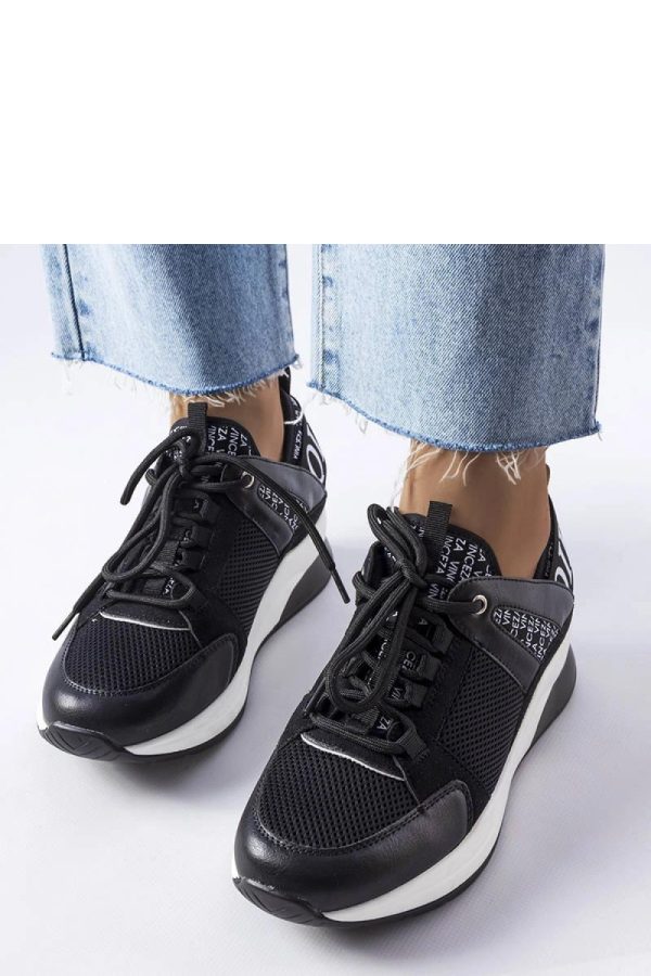 Black Wedge Sneakers.Fabric and Heel Height