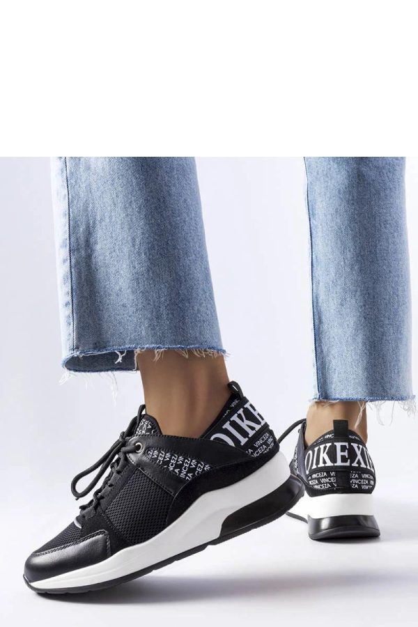 Black Wedge Sneakers.Fabric and Heel Height