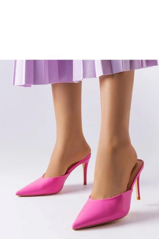 Pink Heeled Sandals...Fabric and Heel Height