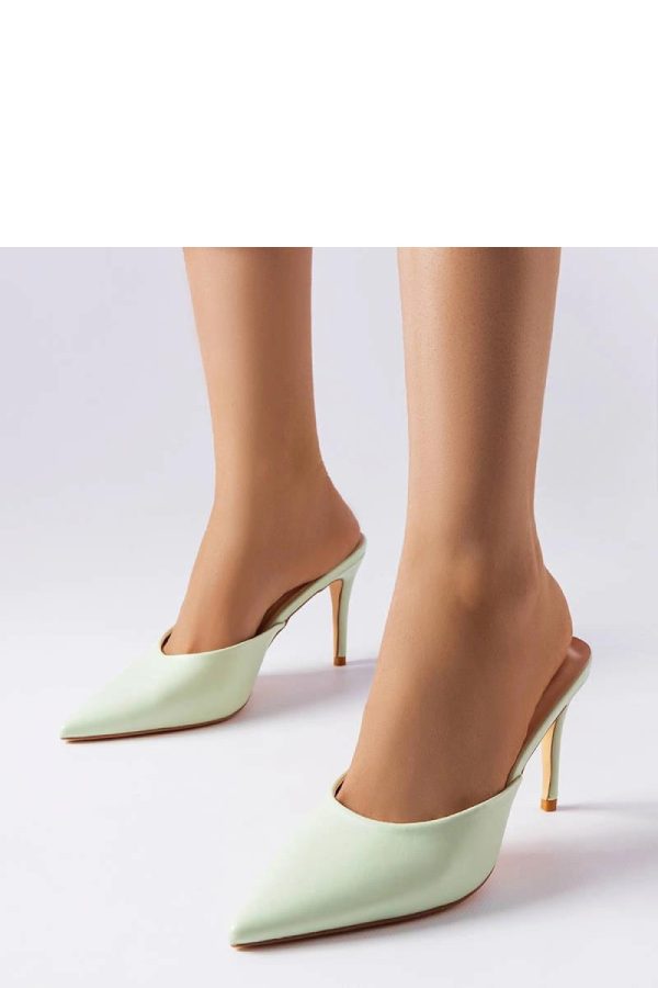 Green Heeled Sandals..Fabric and Heel Height