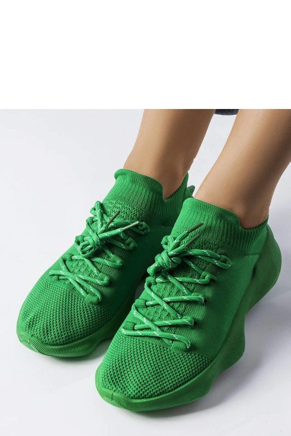 Green Sport Shoes.Fabric and Heel Height