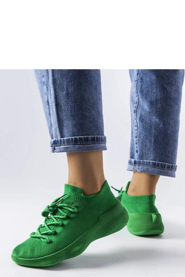 Green Sport Shoes.Fabric and Heel Height