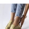 1062664 Green Mocassin in Moccasins, Loafers with Fabric and Heel Height