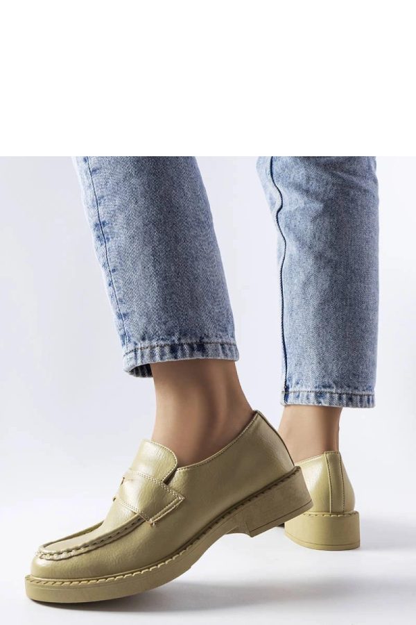 Green Mocassin in Moccasins, Loafers with Fabric and Heel Height