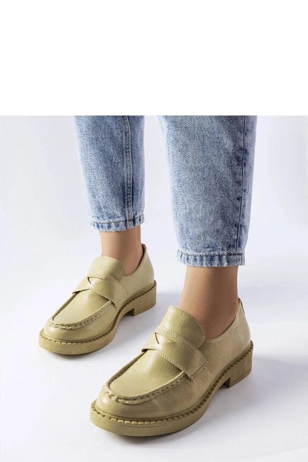 Green Mocassin in Moccasins, Loafers with Fabric and Heel Height