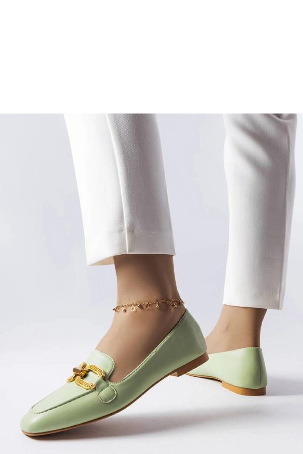 Green Mocassin in Moccasins, Loafers with Fabric and Heel Height