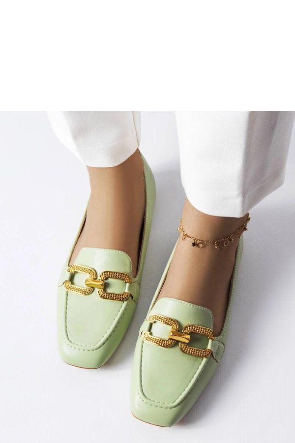 Green Mocassin in Moccasins, Loafers with Fabric and Heel Height