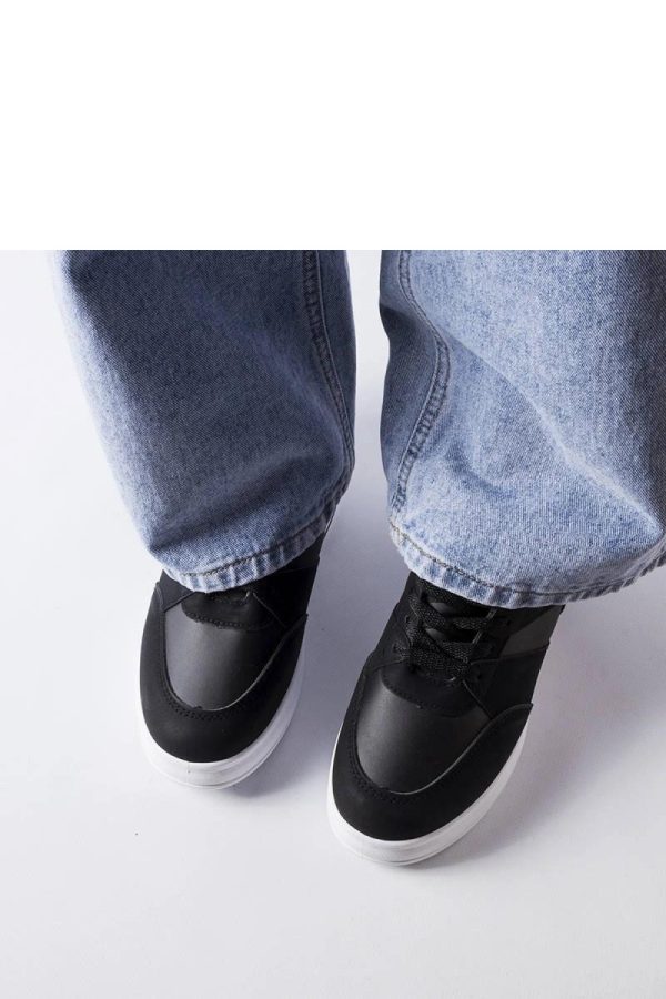 Black Wedge Sneakers.Heel Height