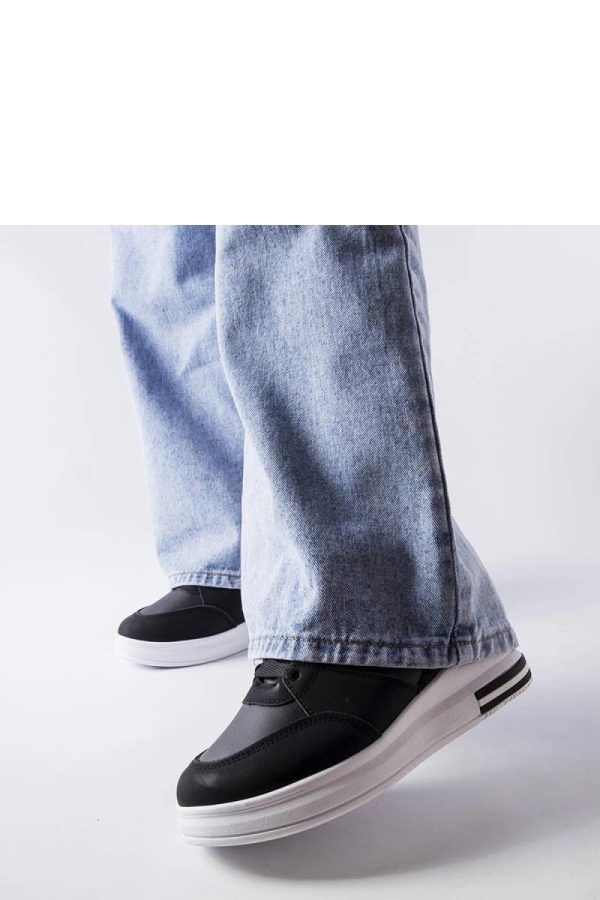 Black Wedge Sneakers.Heel Height