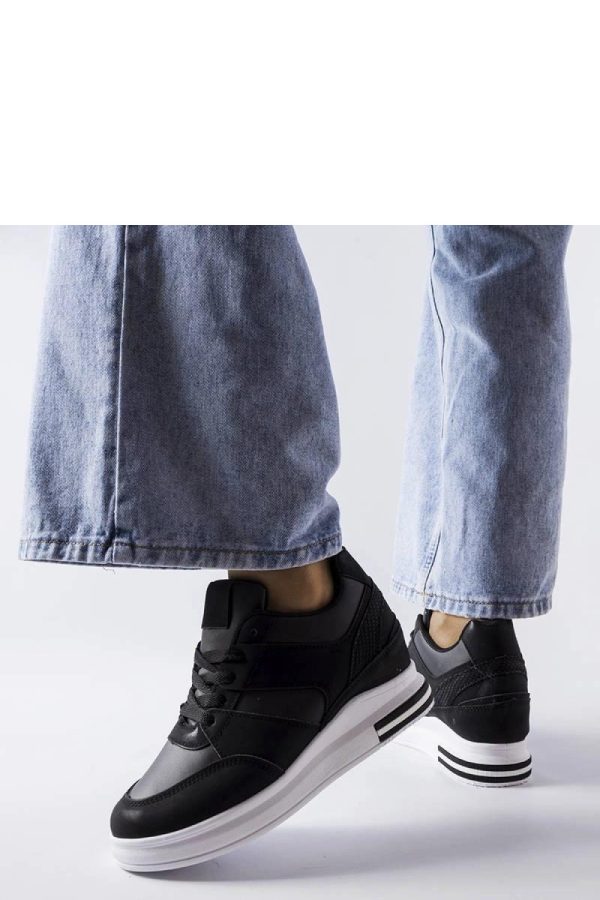 Black Wedge Sneakers.Heel Height