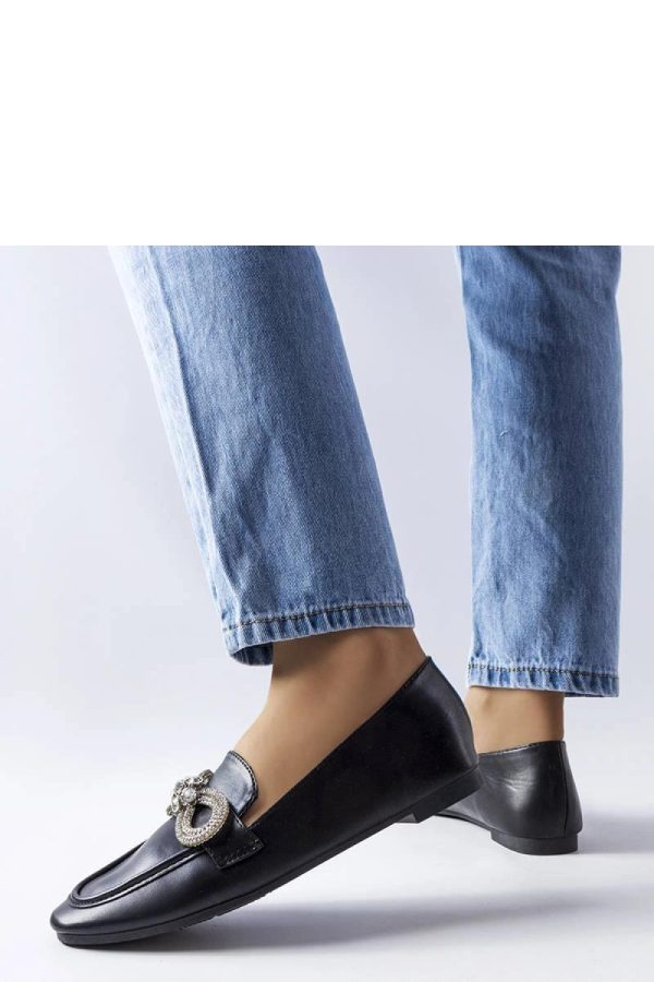 Black Mocassin in Moccasins, Loafers with Fabric and Heel Height