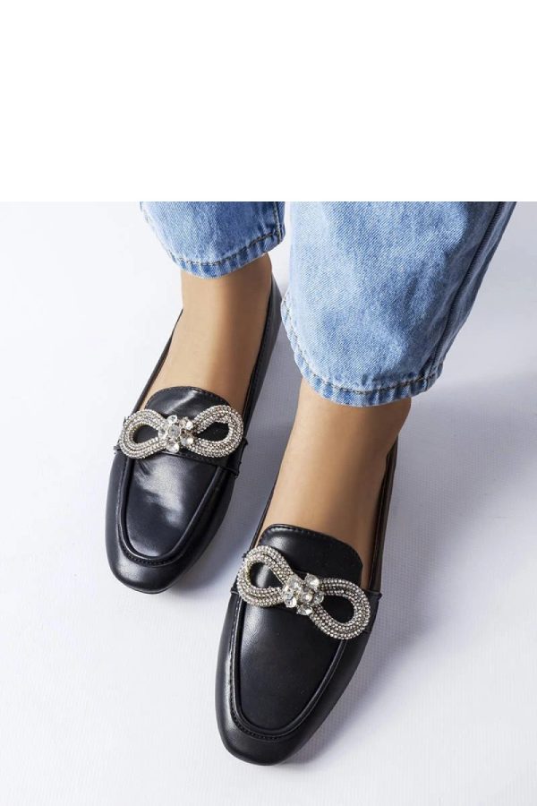 Black Mocassin in Moccasins, Loafers with Fabric and Heel Height