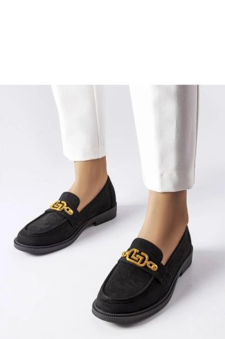1062741 Black Mocassin in Moccasins, Loafers with Fabric and Heel Height