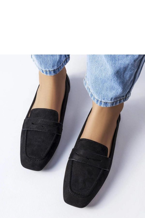 Black Mocassin in Moccasins, Loafers with Fabric and Heel Height