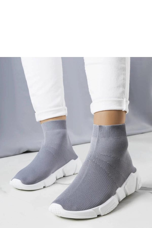 Grey Sport Shoes in Women`s Athletic Shoes, Trainers, Sneakers with Fabric and Heel Height
