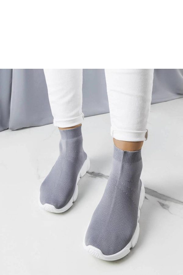 Grey Sport Shoes in Women`s Athletic Shoes, Trainers, Sneakers with Fabric and Heel Height