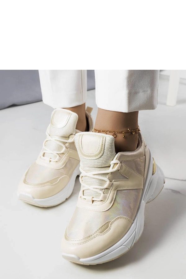 Beige Sport Shoes in Women`s Athletic Shoes, Trainers, Sneakers with Heel Height