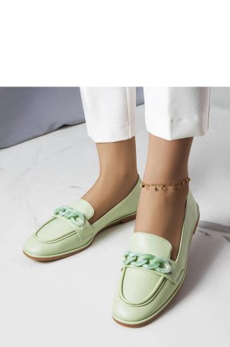 Green Mocassin in Moccasins, Loafers with Fabric and Heel Height