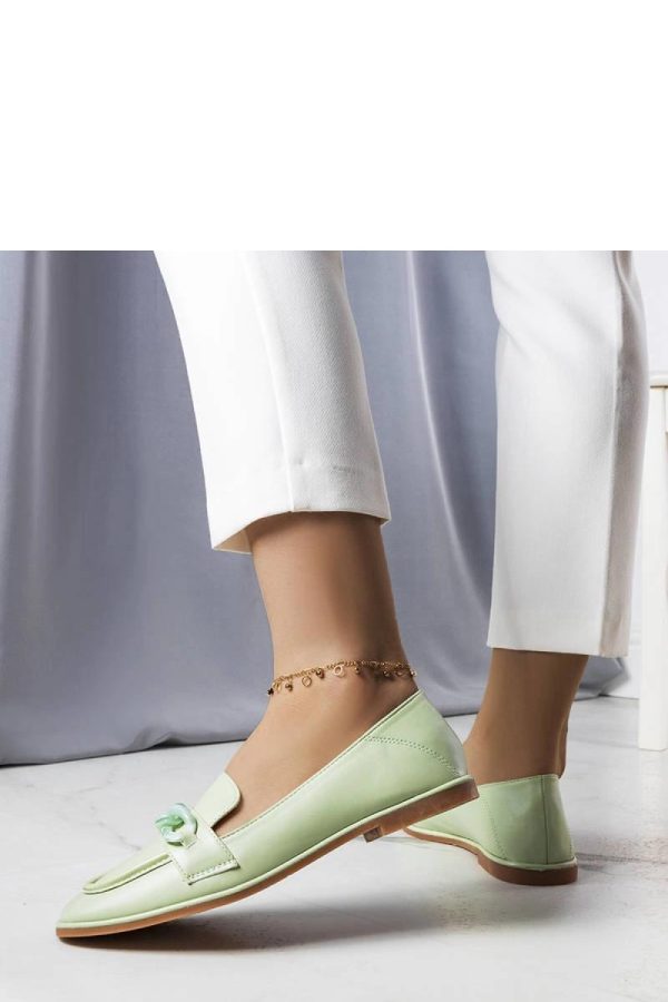 Green Mocassin in Moccasins, Loafers with Fabric and Heel Height