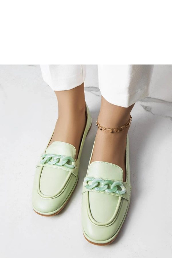 Green Mocassin in Moccasins, Loafers with Fabric and Heel Height