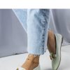 1062858 Green Mocassin in Moccasins, Loafers with Fabric and Heel Height