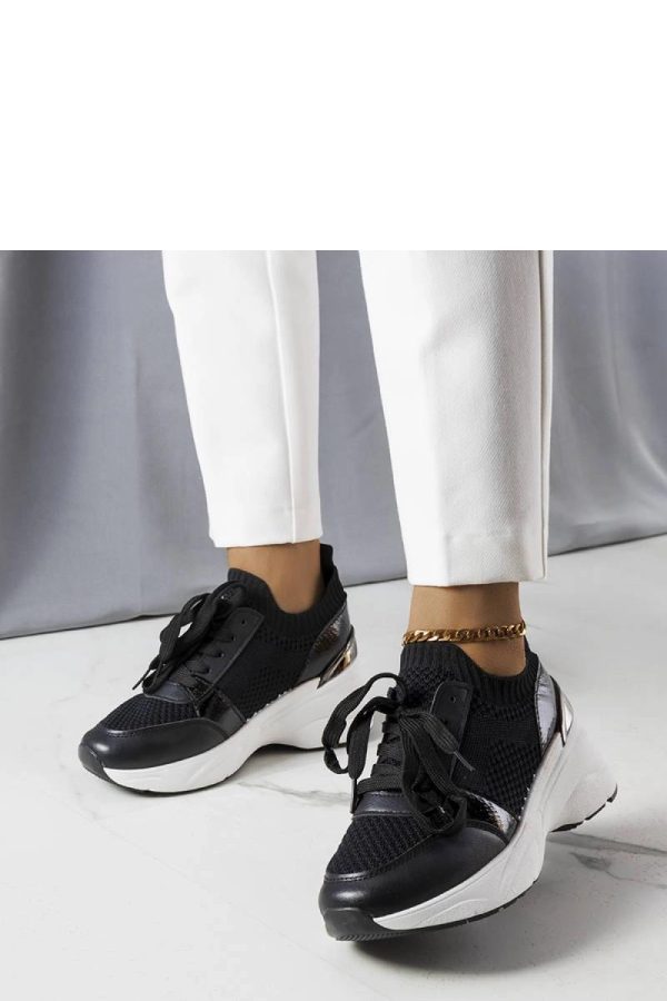 Black Wedge Sneakers..Heel Height