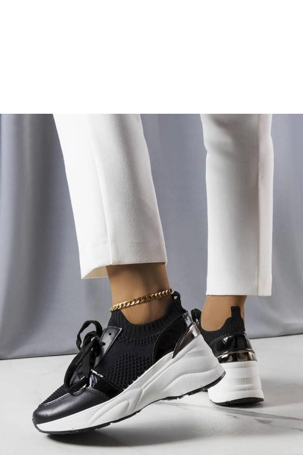 Black Wedge Sneakers..Heel Height