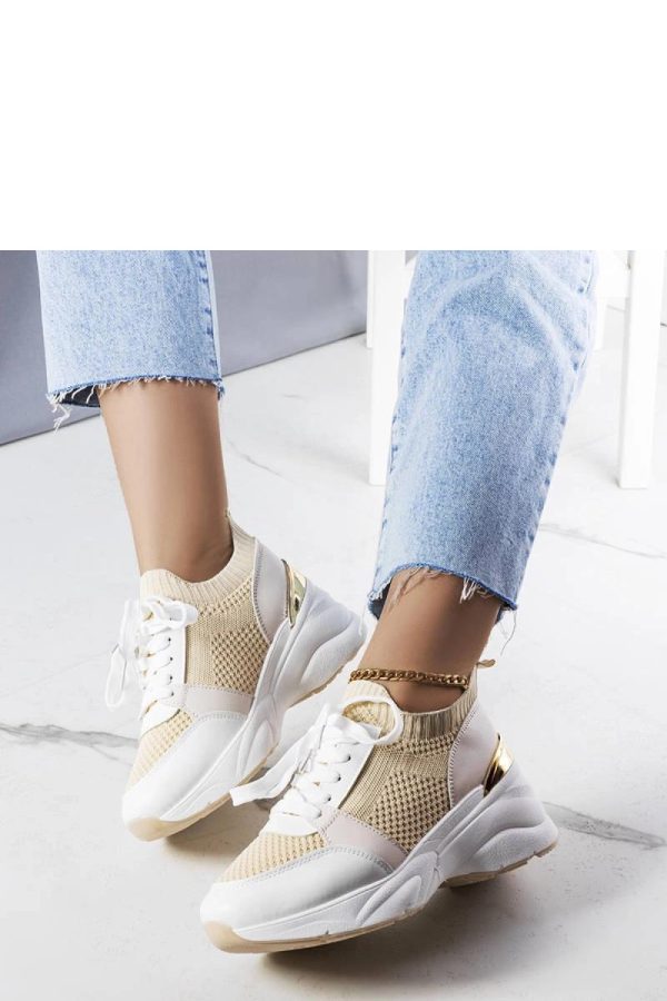 Beige Wedge Sneakers..Heel Height