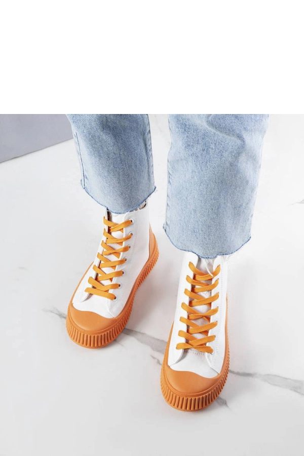 White Sneakers in Women`s Athletic Shoes, Trainers, Sneakers with Fabric and Heel Height