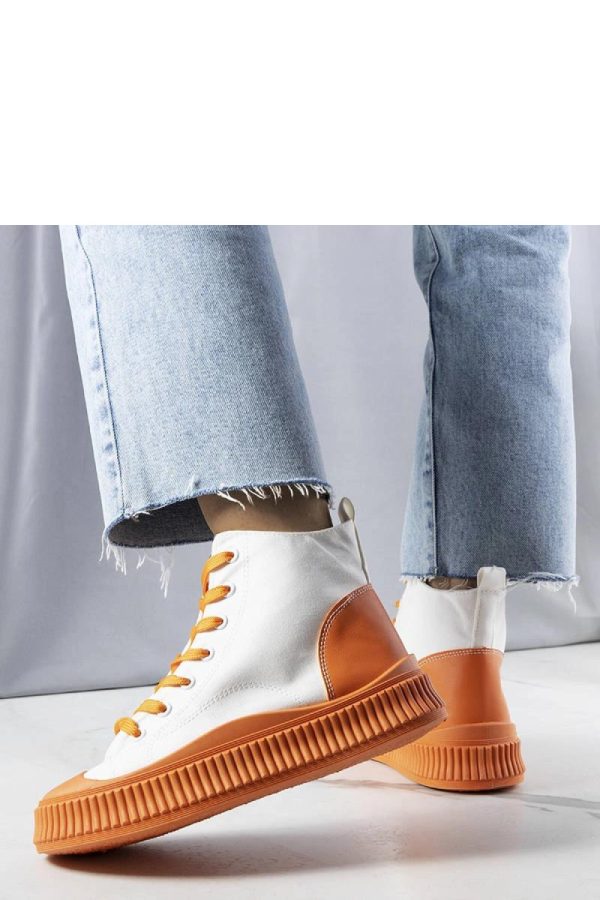 White Sneakers in Women`s Athletic Shoes, Trainers, Sneakers with Fabric and Heel Height