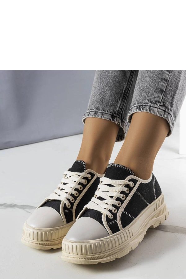 Black Sneakers in Women`s Athletic Shoes, Trainers, Sneakers with Fabric and Heel Height