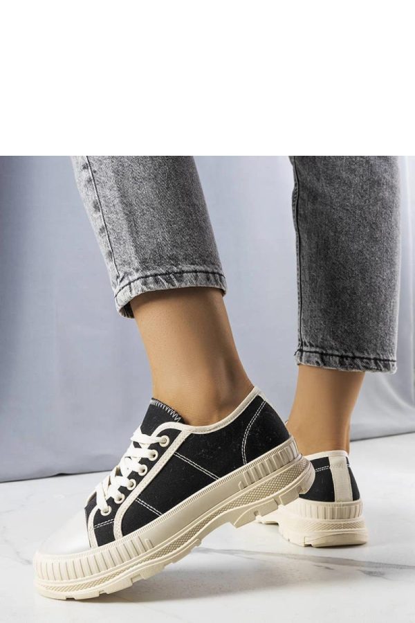 Black Sneakers in Women`s Athletic Shoes, Trainers, Sneakers with Fabric and Heel Height