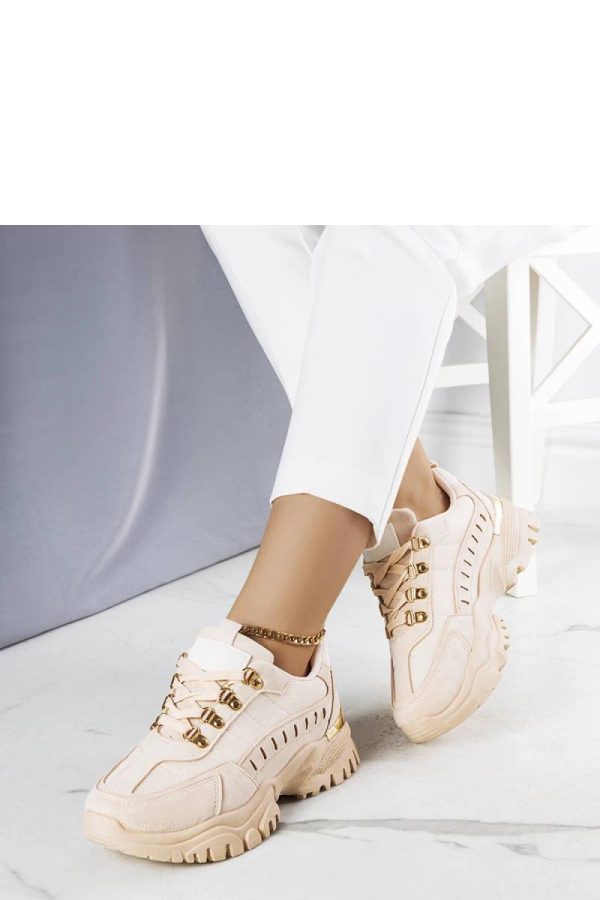 Beige Sport Shoes in Women`s Athletic Shoes, Trainers, Sneakers with Heel Height