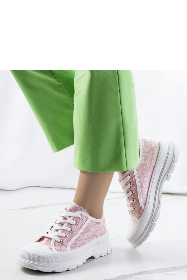 Pink Sneakers in Women`s Athletic Shoes, Trainers, Sneakers with Fabric and Heel Height