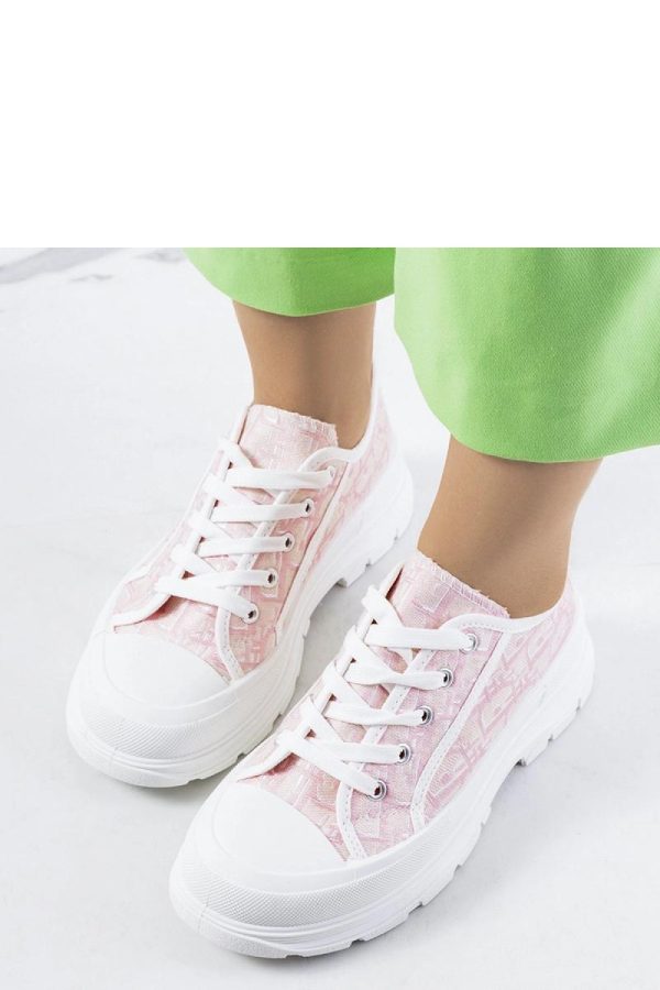 Pink Sneakers in Women`s Athletic Shoes, Trainers, Sneakers with Fabric and Heel Height