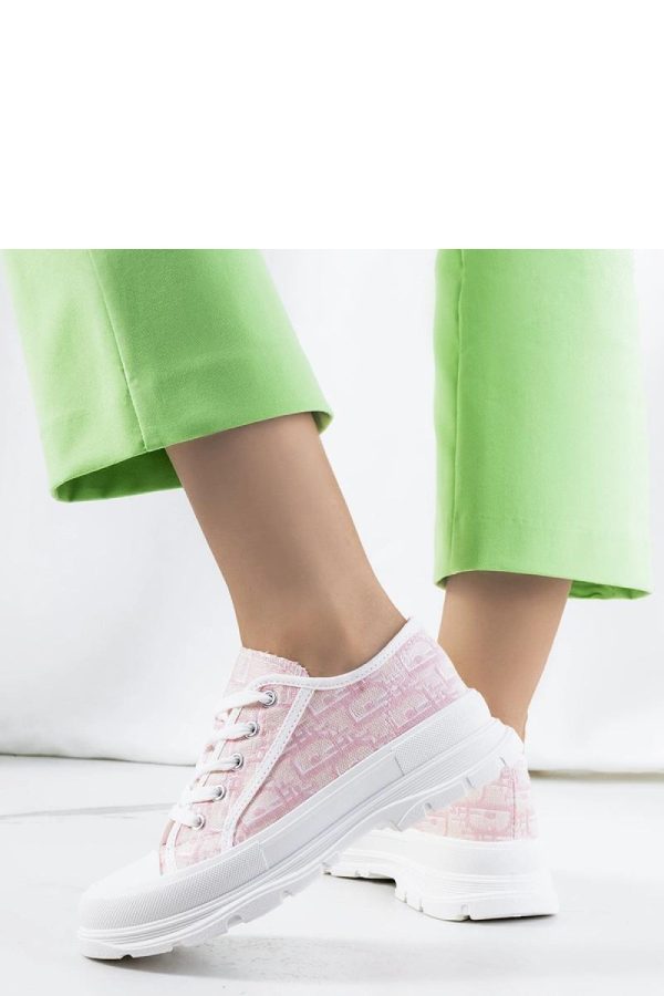 Pink Sneakers in Women`s Athletic Shoes, Trainers, Sneakers with Fabric and Heel Height