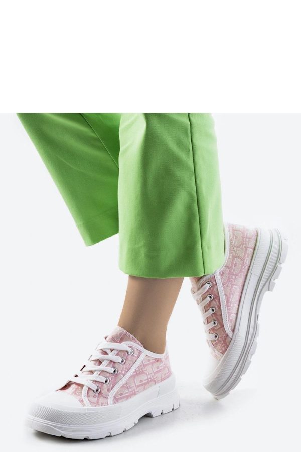 Pink Sneakers in Women`s Athletic Shoes, Trainers, Sneakers with Fabric and Heel Height