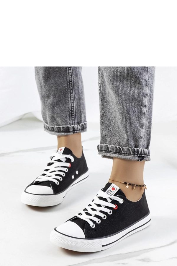 Black Sneakers in Women`s Athletic Shoes, Trainers, Sneakers with Fabric and Heel Height