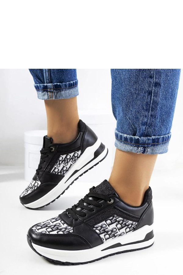 Black Sport Shoes in Women`s Athletic Shoes, Trainers, Sneakers with Heel Height