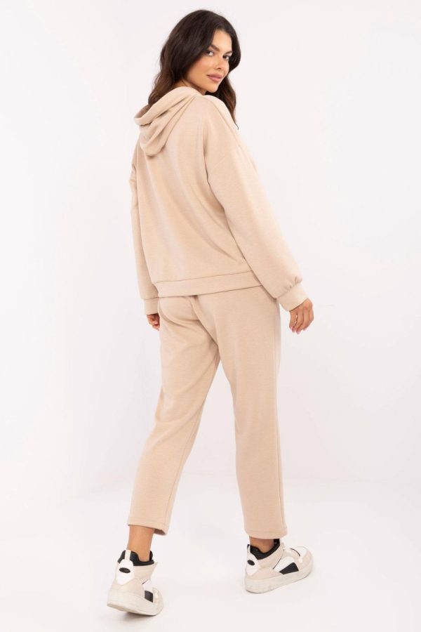 Beige Set in Pants, Trousers, Shorts with Spandex, Polyester and Viscose