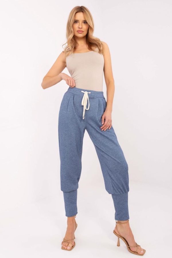 Blue Tracksuit Trousers in Pants, Trousers, Shorts with Spandex, Polyester and Viscose
