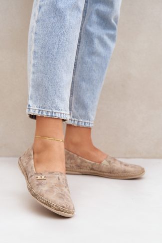 Beige Espadrille in Ballet Flats, Ballet Pumps For Women with Fabric, Footbed, Upper Height and Sole Height