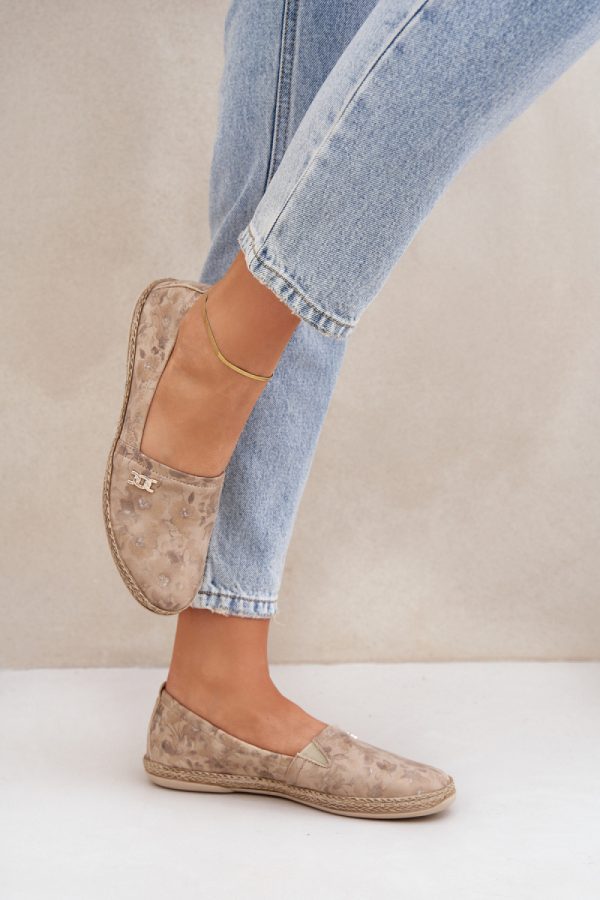 Beige Espadrille in Ballet Flats, Ballet Pumps For Women with Fabric, Footbed, Upper Height and Sole Height