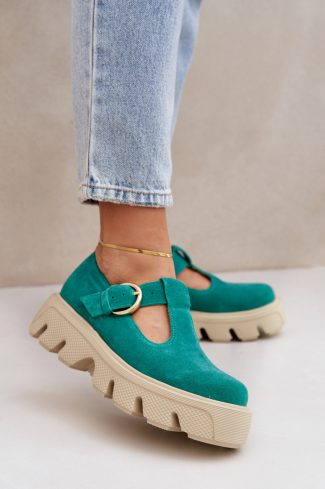 Green Platform Shoes in Women`s Ankle Boots & Booties with Fabric, Footbed, Upper Height and Platform Height
