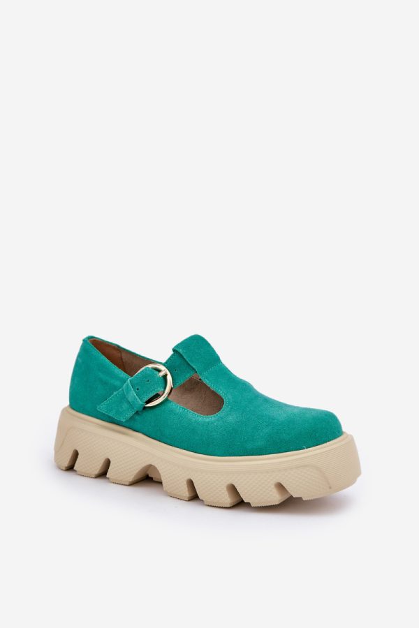 Green Platform Shoes in Women`s Ankle Boots & Booties with Fabric, Footbed, Upper Height and Platform Height