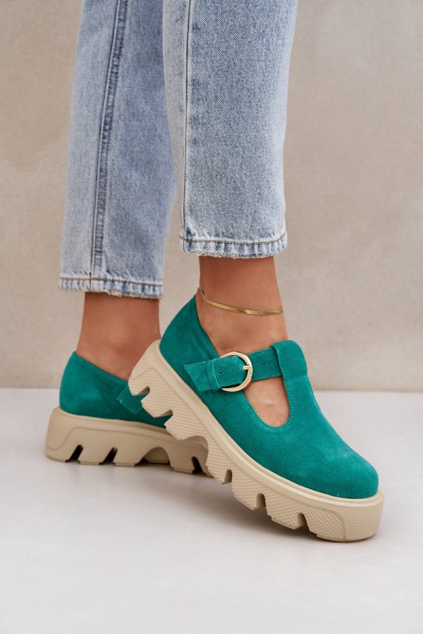 Green Platform Shoes in Women`s Ankle Boots & Booties with Fabric, Footbed, Upper Height and Platform Height