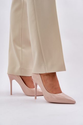 1064437.jpg Beige High Heels in High Heels with Fabric, Footbed and Heel Height