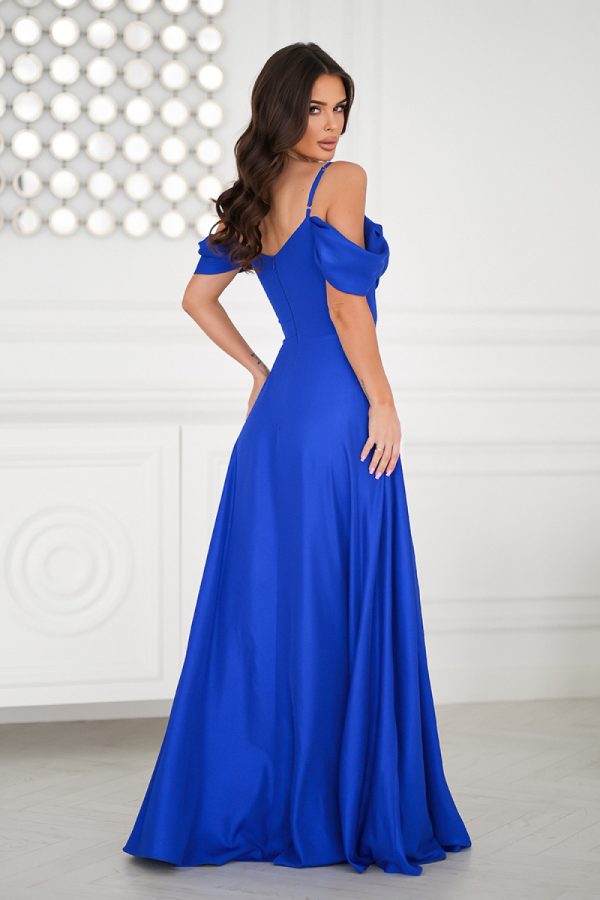 Blue Long Dress in Evening Dresses with Spandex and Polyester